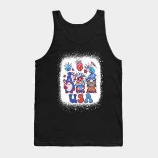 4th Of July Patriotic Gnomes Sunglasses American Fireworks Tank Top